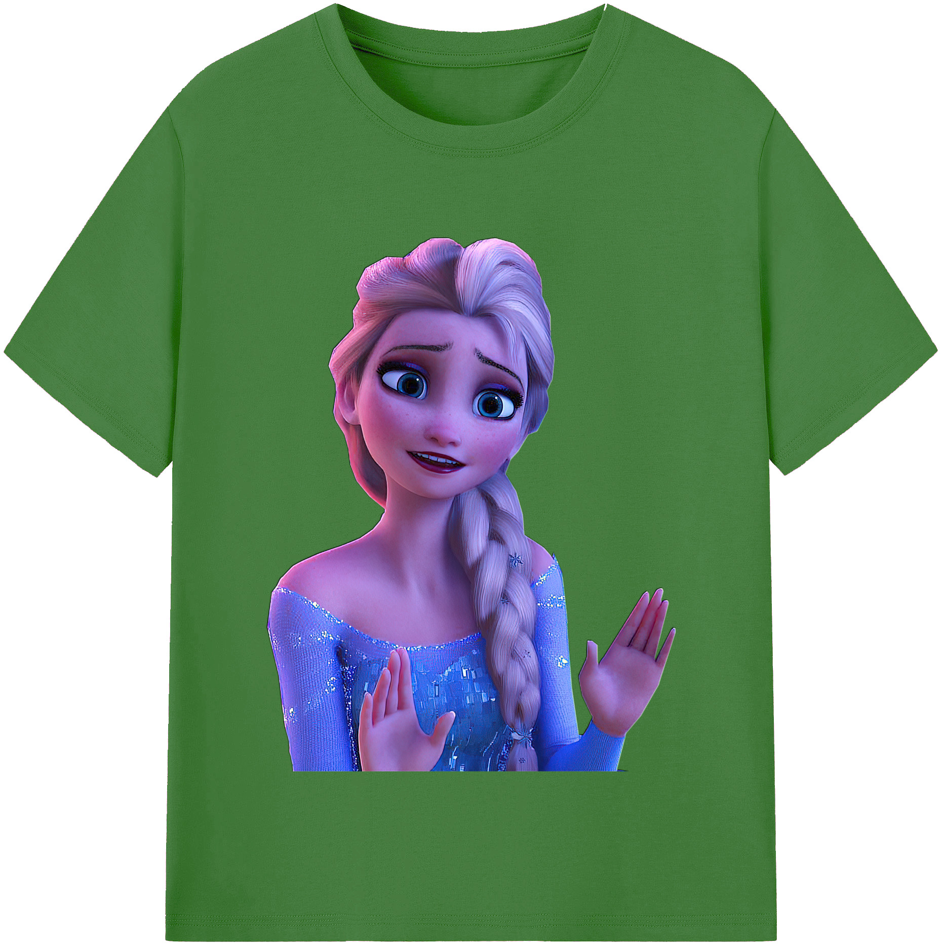 （画像用） アナと雪の女王 アンナ エルサ Frozen Anna Elsa レディースカジュアルプリントTシャツ（綿100％）